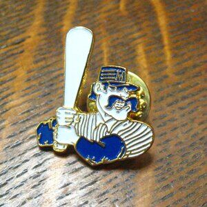Mustache Baseball Batter Lapel Pin